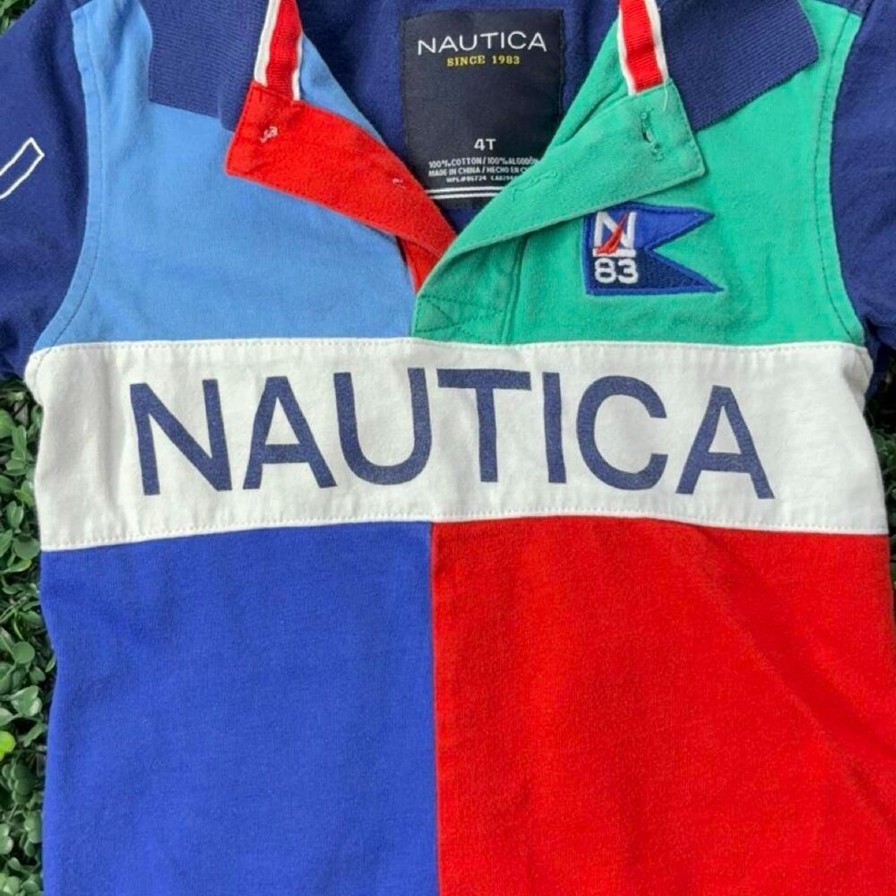 Nautica Kids Colorblock Rugby Polo Shirt – Size 4T
